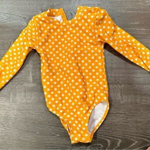 Girls Long Sleeve Surf Suit (One Piece Bodysuit) | "Orange Sassy Surfer"
